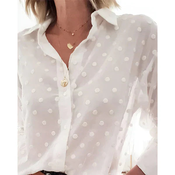 Laurien Tijdloze Blouse met Stippenprint