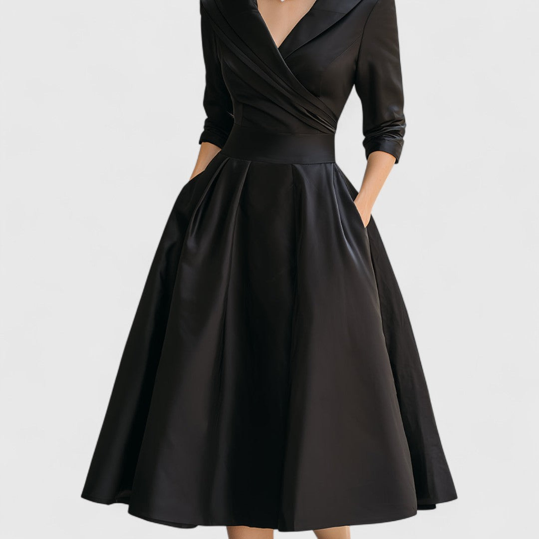 Rianne566 Elegante Midi Jurk met V-hals