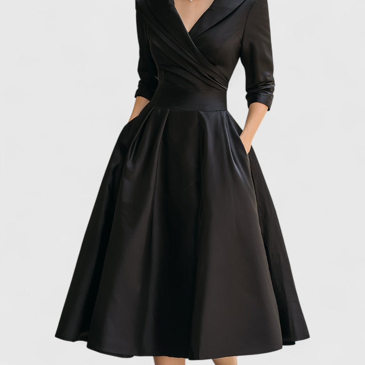 Rianne566 Elegante Midi Jurk met V-hals