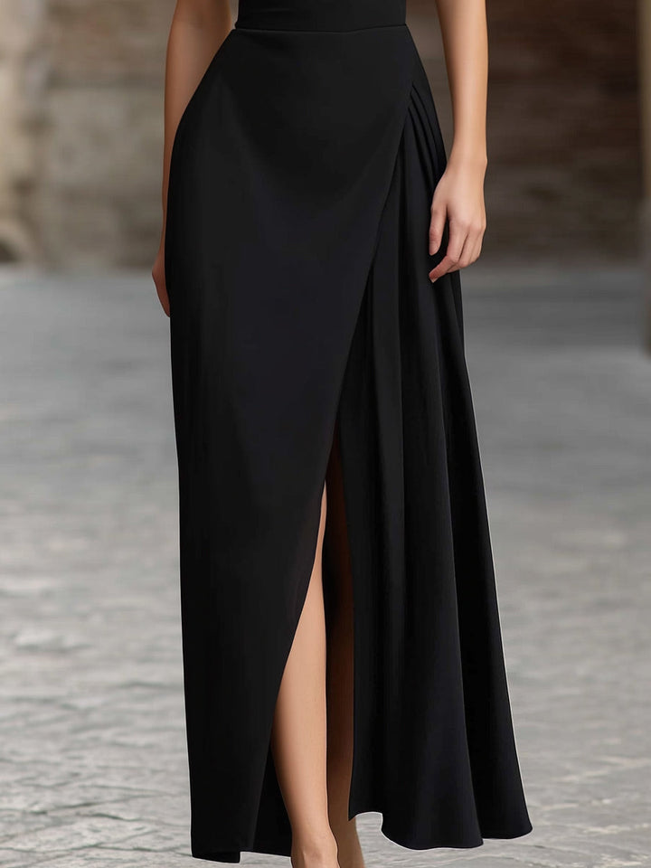 Suze Getailleerde Maxi Jurk met Halterhals