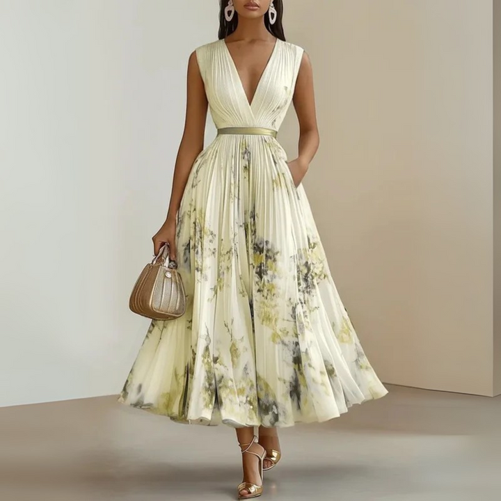 Maureen Tijdloze Maxi Jurk met V-hals