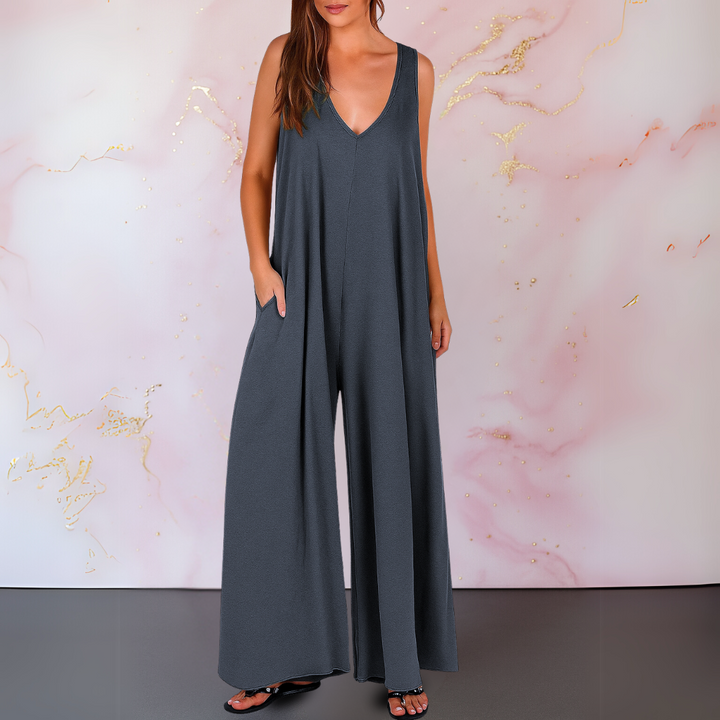 Onyx Wijde Jumpsuit met V-hals