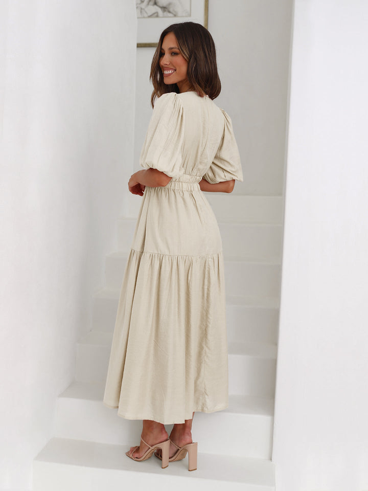 Noelle Tijdloze Midi Jurk met V-hals