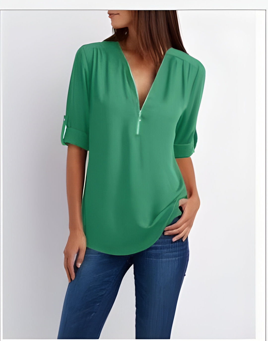 Amaya Verfijnde Blouse met Ritssluiting