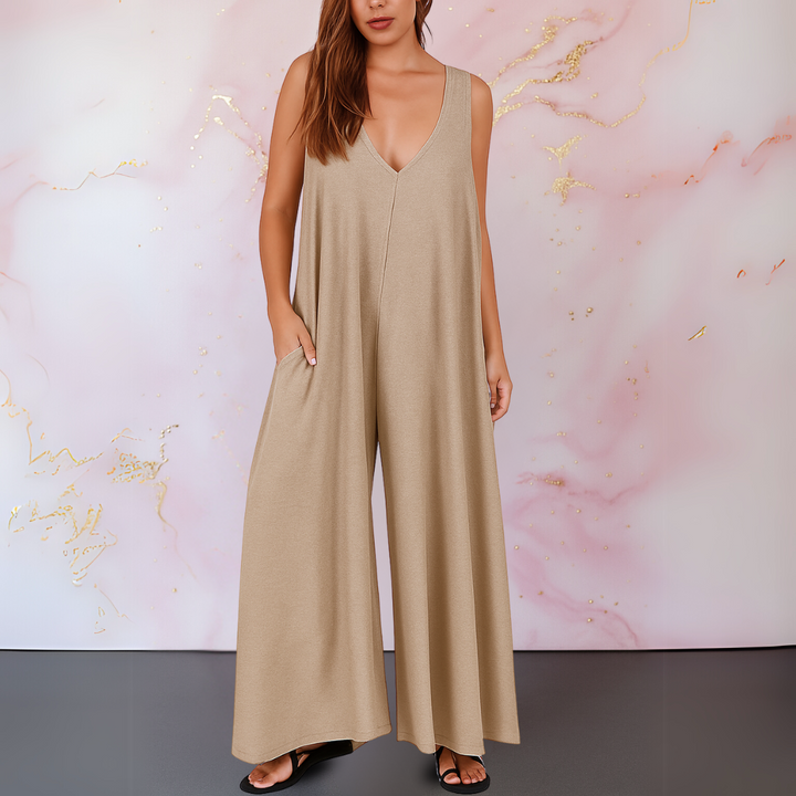 Onyx Wijde Jumpsuit met V-hals