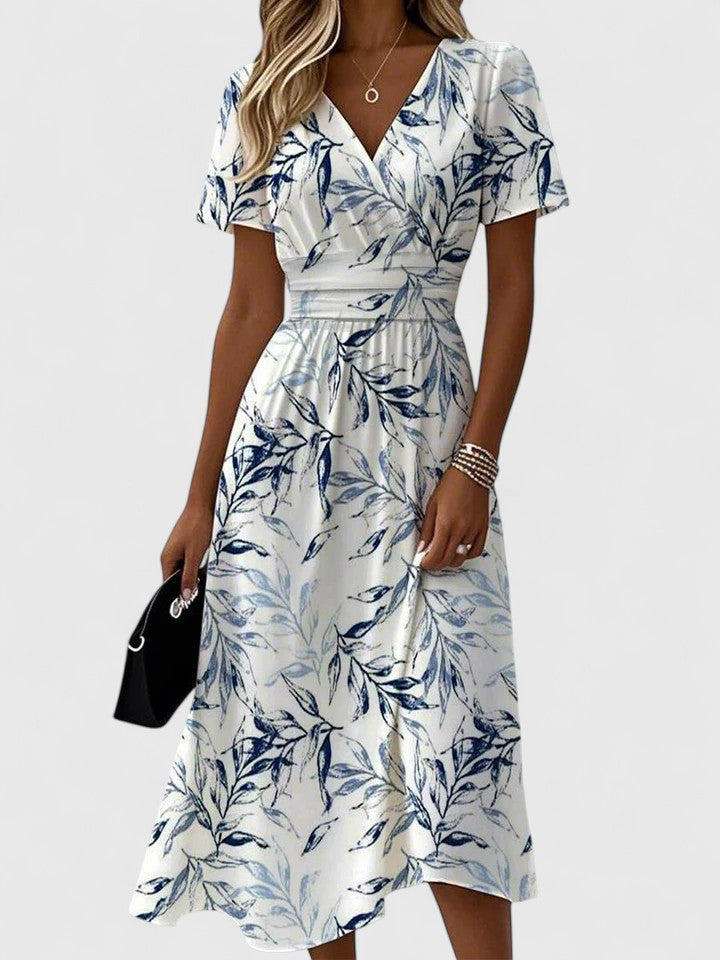 Flora Stijlvolle Midi Jurk met V-hals