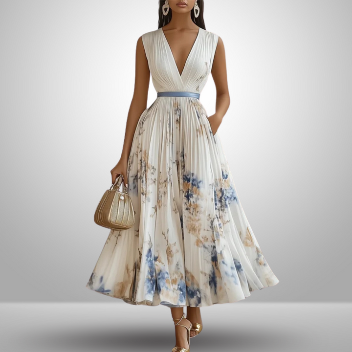 Maureen Tijdloze Maxi Jurk met V-hals