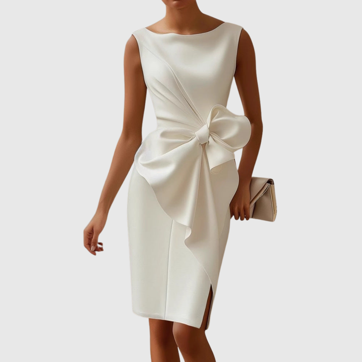Eloise Relaxte Midi Jurk met Strikdetail