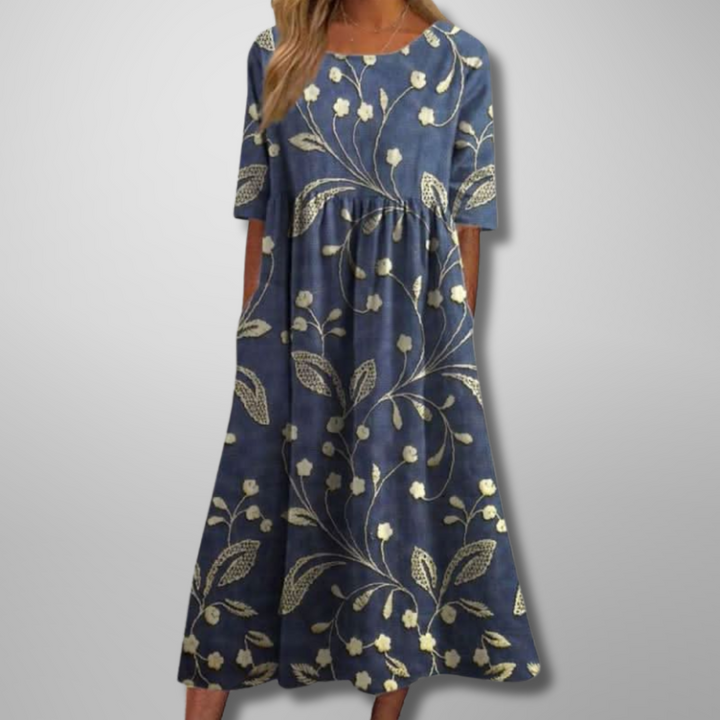 Gail Stijlvolle Midi Jurk met Bloemenprint