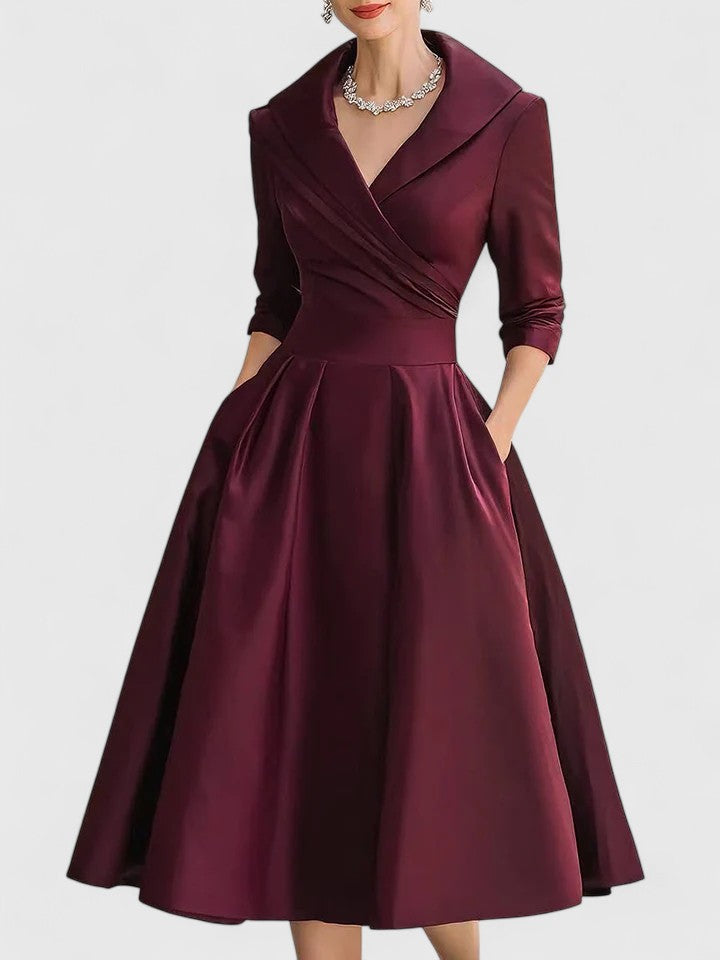 Yan Elegante Midi Jurk met Zakken