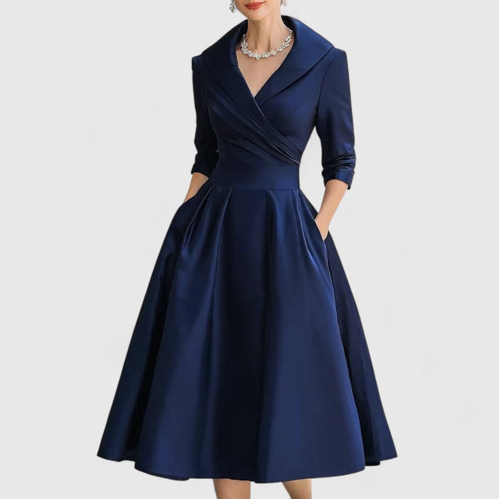 Rianne566 Elegante Midi Jurk met V-hals