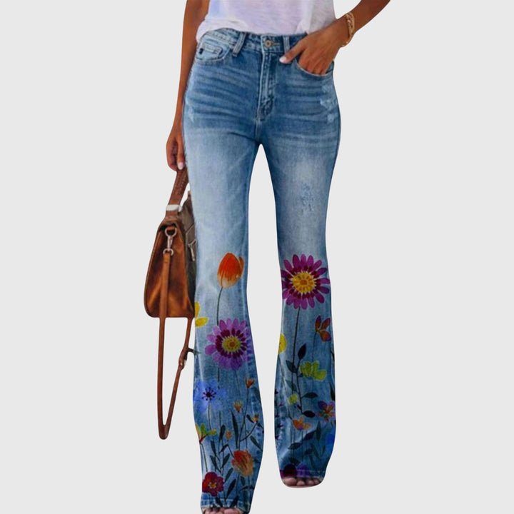 Hilde557 Wijde Broek met Bloemenprint