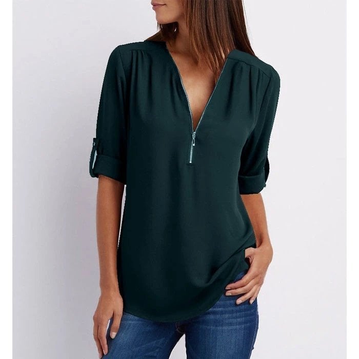 Rosé Verfijnde Blouse met V-hals