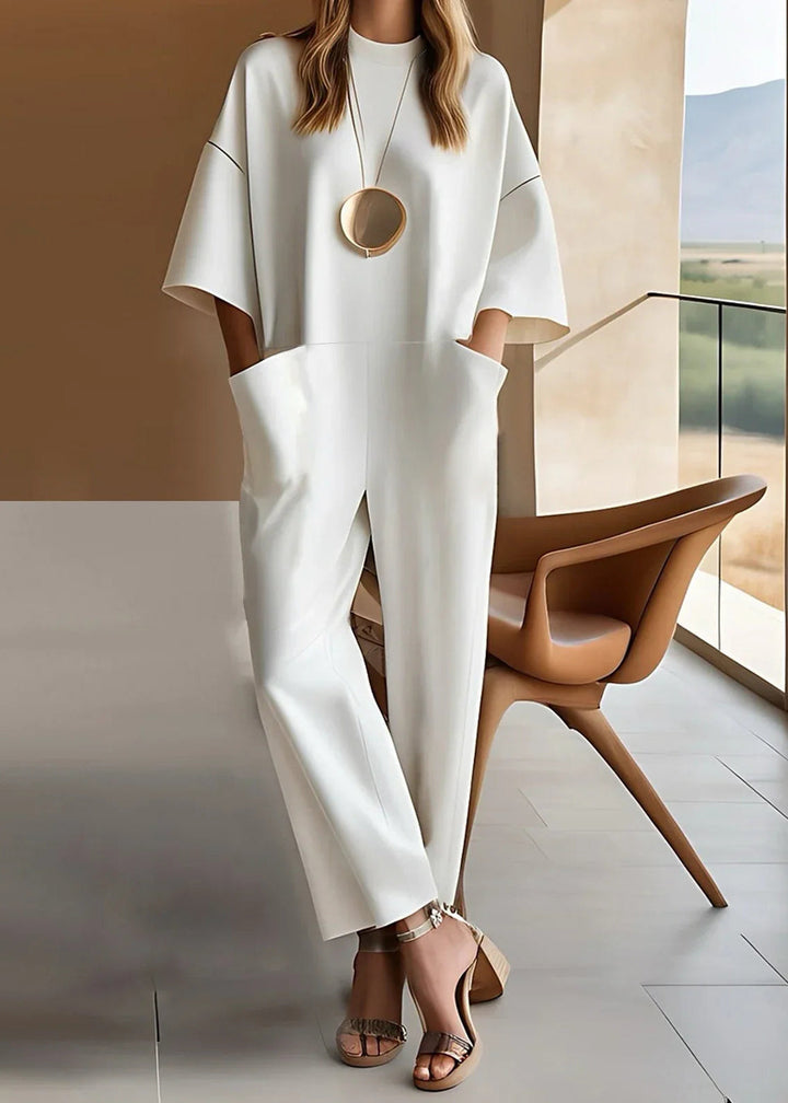 Aria Relaxte Jumpsuit met Ronde hals