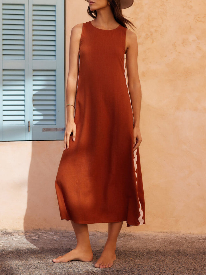 Zara Elegante Midi Jurk met Ronde hals