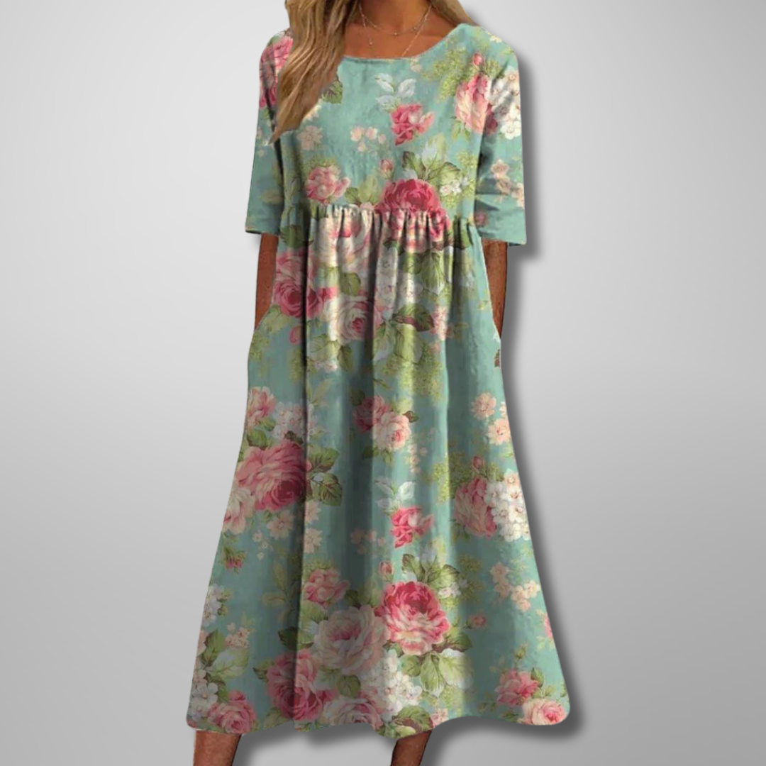 Gail Stijlvolle Midi Jurk met Bloemenprint