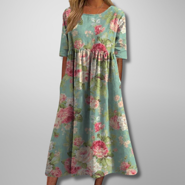 Gail Stijlvolle Midi Jurk met Bloemenprint