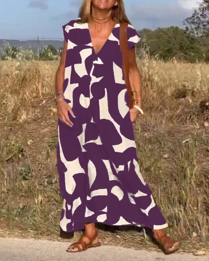 Sophie Tijdloze Maxi Jurk met V-hals