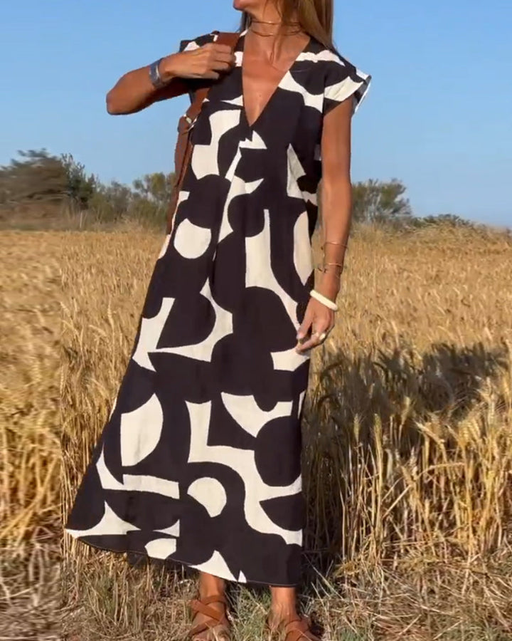 Sophie Tijdloze Maxi Jurk met V-hals