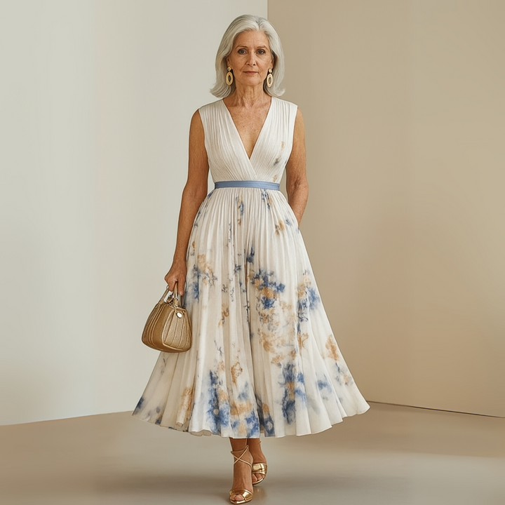 Maureen Tijdloze Maxi Jurk met V-hals
