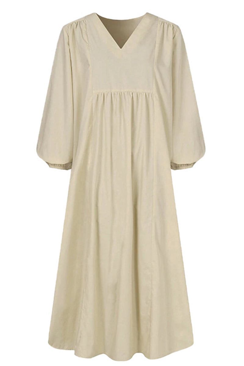 Herfst Elegante Midi Jurk met V-hals