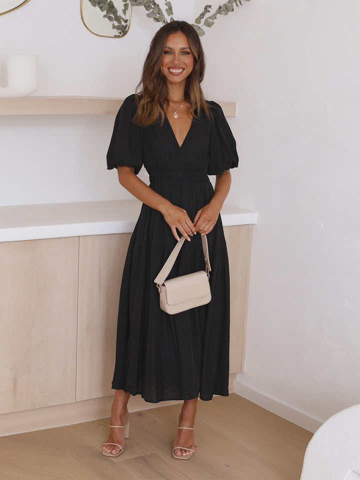 Noelle Tijdloze Midi Jurk met V-hals