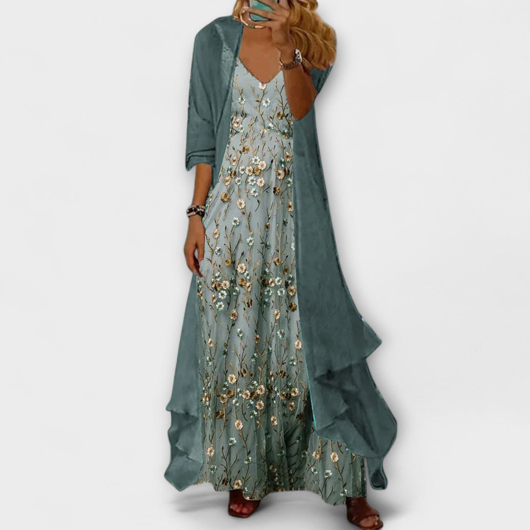 Willow Elegante Maxi Jurk met V-hals