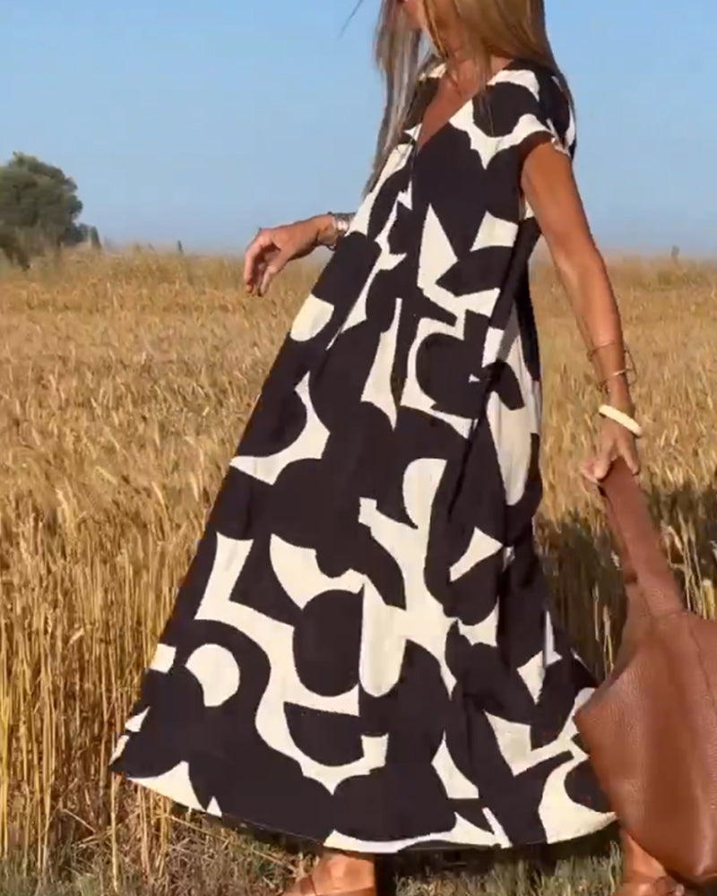 Sophie Tijdloze Maxi Jurk met V-hals