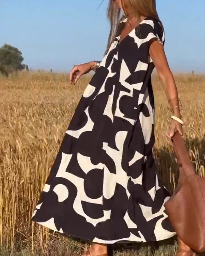 Sophie Tijdloze Maxi Jurk met V-hals