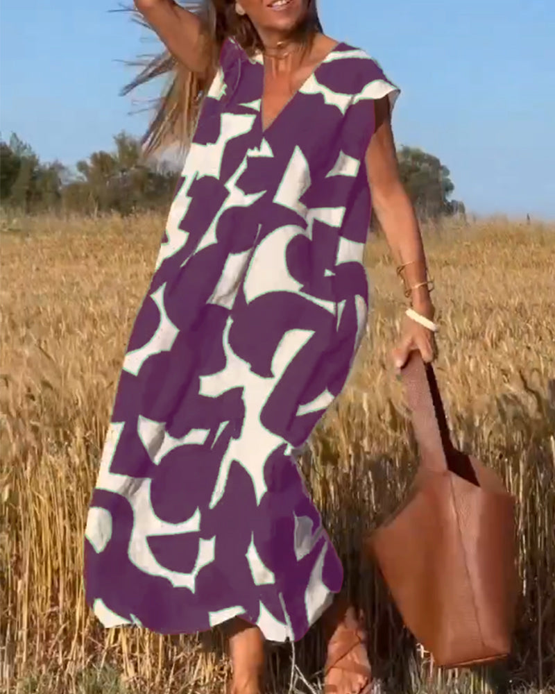 Sophie Tijdloze Maxi Jurk met V-hals