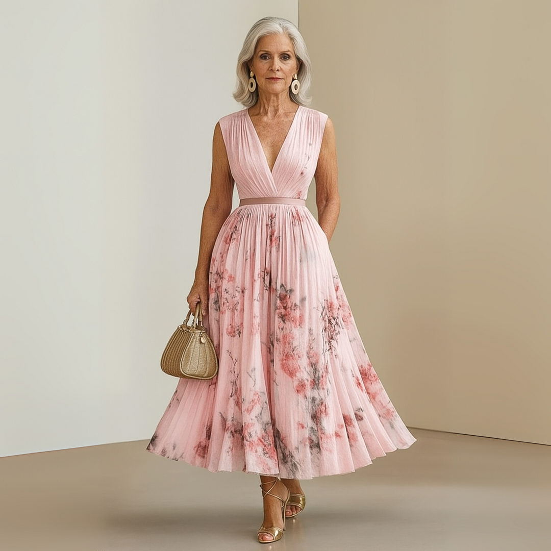 Maureen Tijdloze Maxi Jurk met V-hals