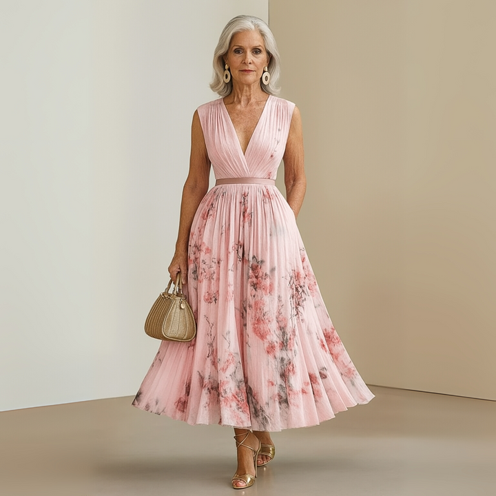 Maureen Tijdloze Maxi Jurk met V-hals