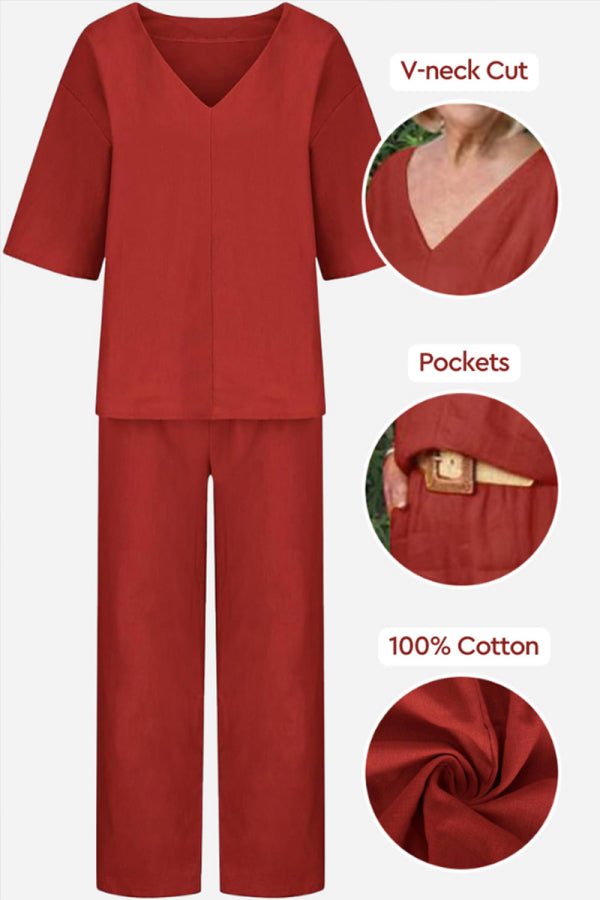 Carmen Tijdloze Set met V-hals