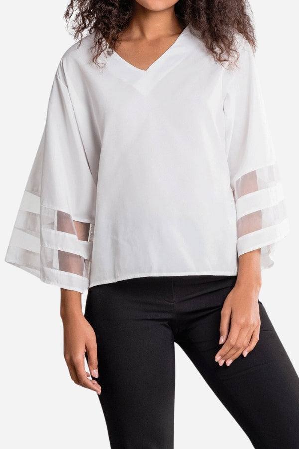 Celeste Tijdloze Blouse met V-hals