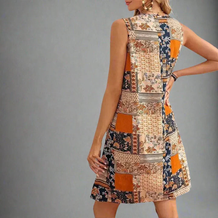 Indie Tijdloze Mini Jurk met Ronde hals