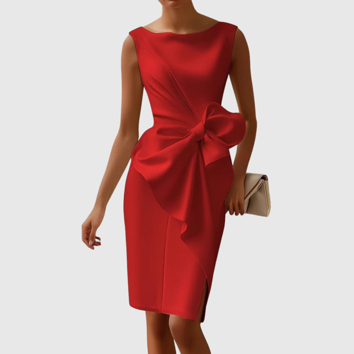 Eloise Relaxte Midi Jurk met Strikdetail