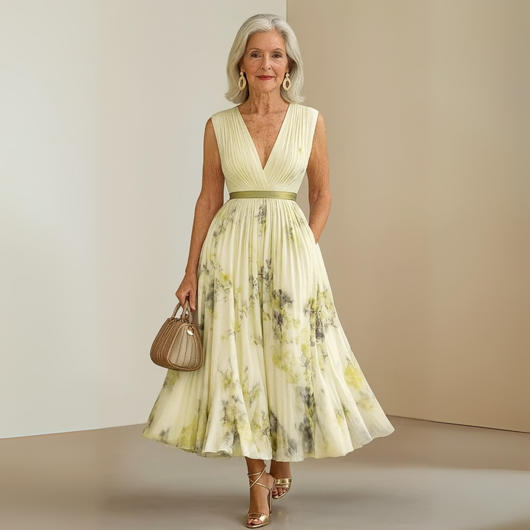 Maureen Tijdloze Maxi Jurk met V-hals