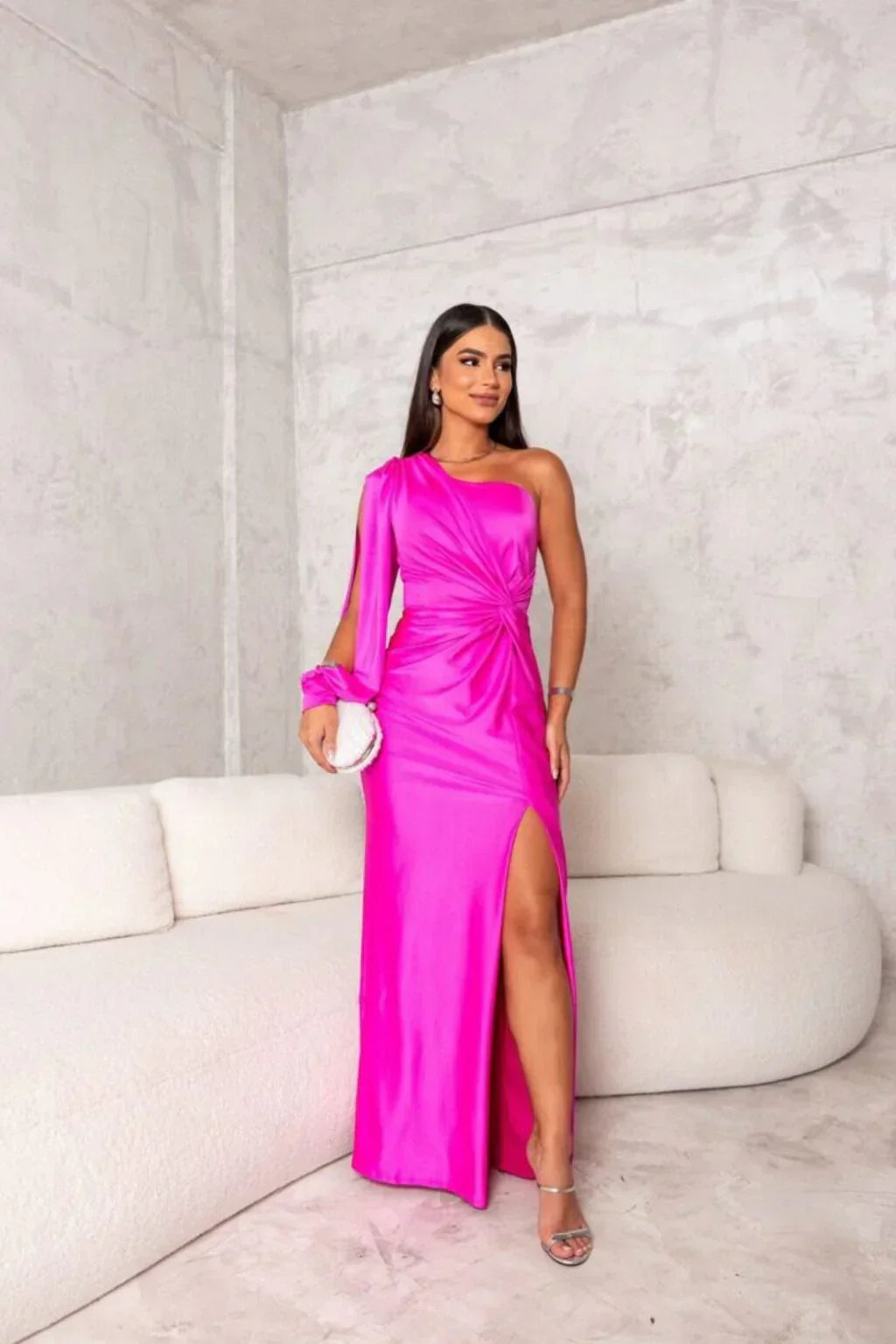 Odette Stijlvolle Maxi Jurk met One-shoulder