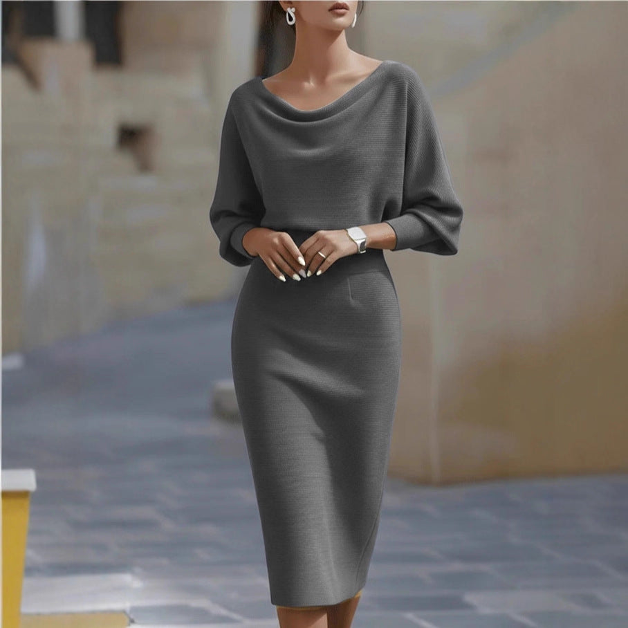 Lina Getailleerde Midi Jurk met Boothals