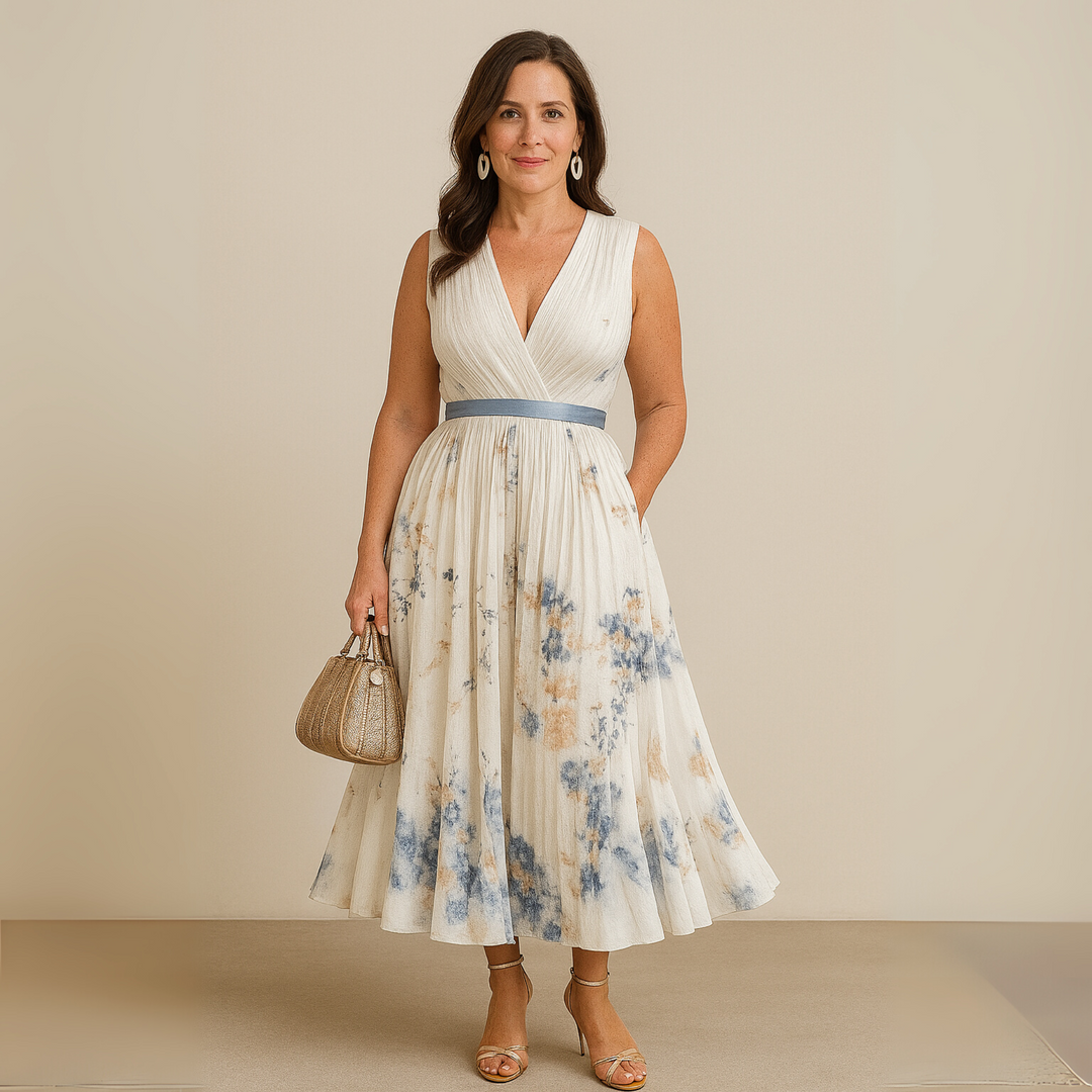 Maureen Tijdloze Maxi Jurk met V-hals