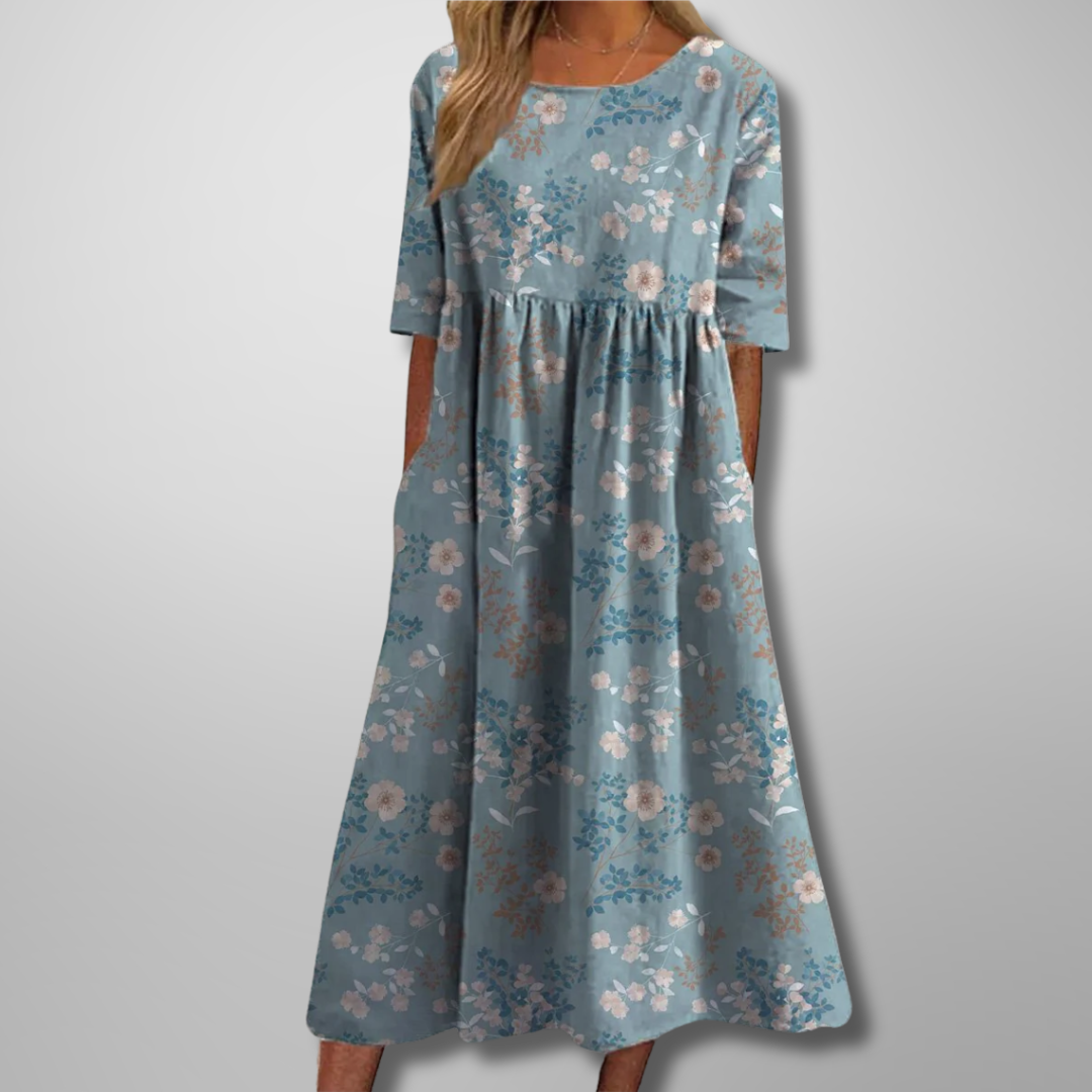 Gail Stijlvolle Midi Jurk met Bloemenprint