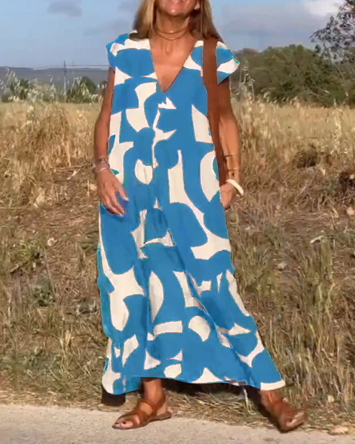 Sophie Tijdloze Maxi Jurk met V-hals