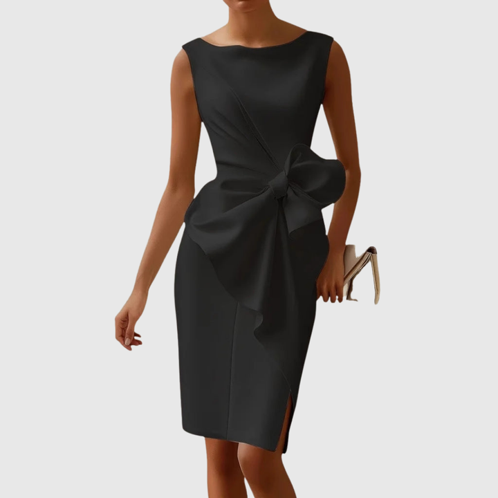 Eloise Relaxte Midi Jurk met Strikdetail