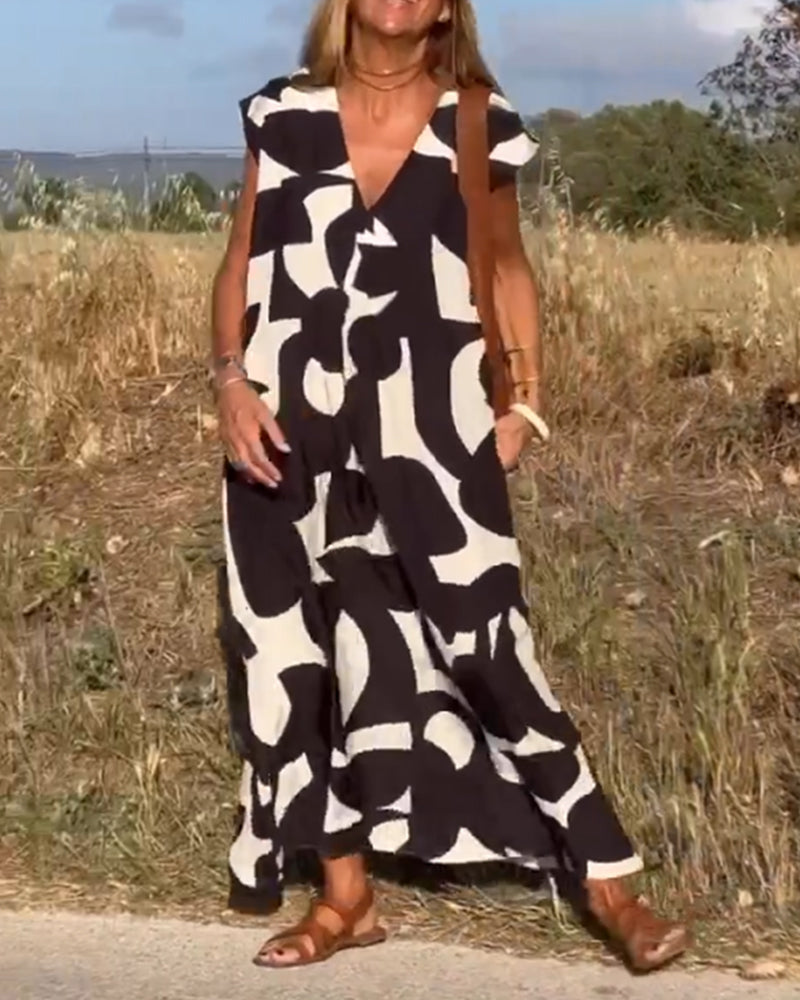 Sophie Tijdloze Maxi Jurk met V-hals
