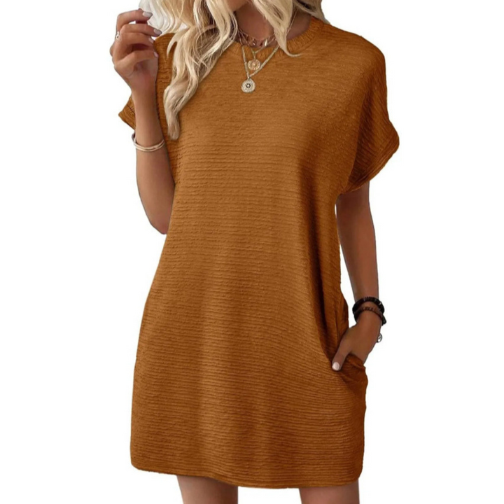 Vivid Stijlvolle Mini Jurk met Ronde hals