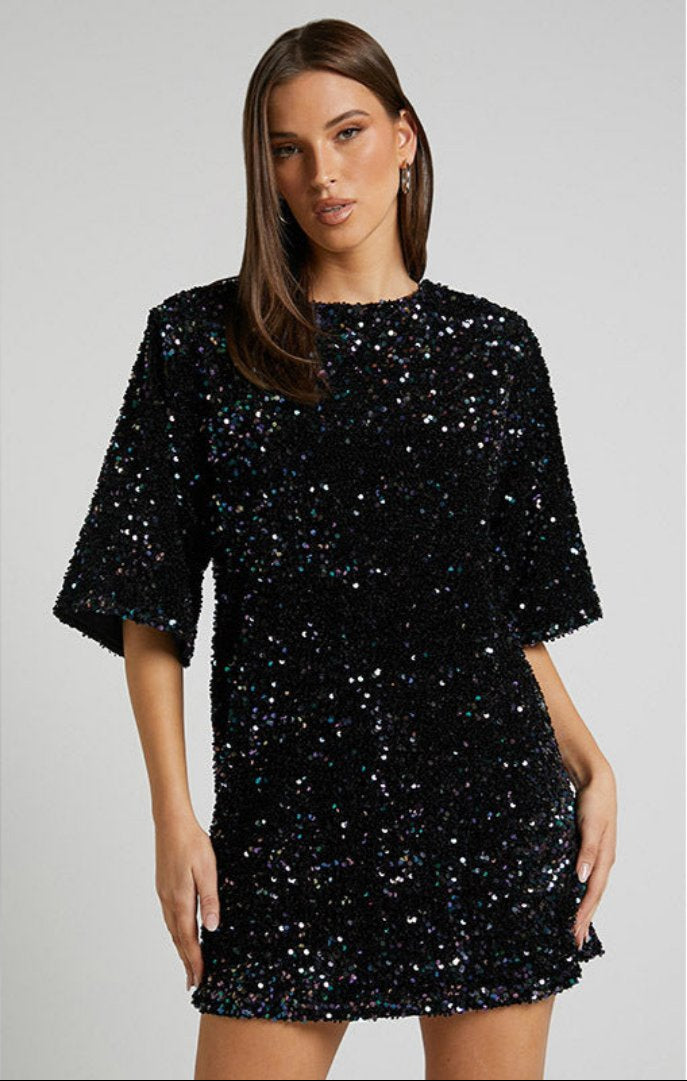 Romy Elegante Mini Jurk met Pailletten