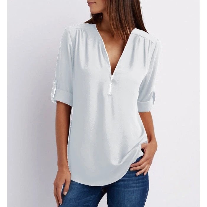 Rosé Verfijnde Blouse met V-hals