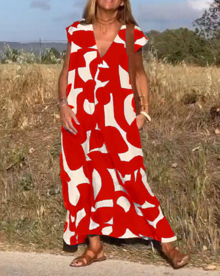 Sophie Tijdloze Maxi Jurk met V-hals