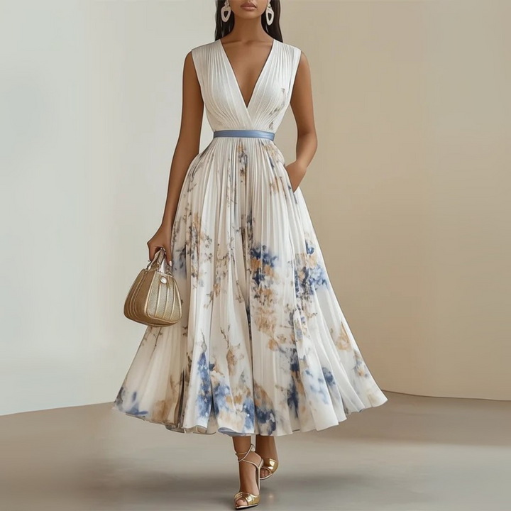 Maureen Tijdloze Maxi Jurk met V-hals