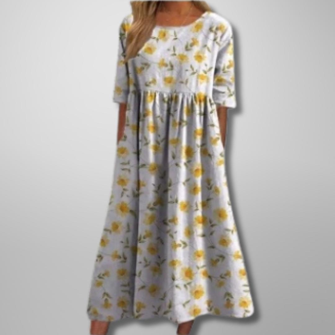Gail Stijlvolle Midi Jurk met Bloemenprint